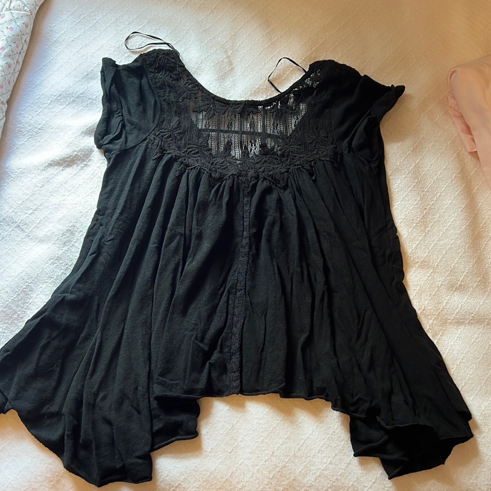 Free people black lace shirt